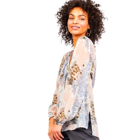 Philosophy Keyhole Tie Blouse Size medium - Picture 2 of 6